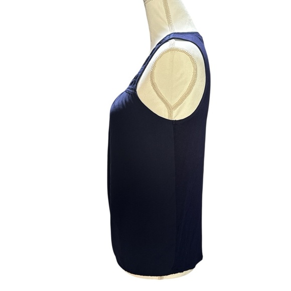Elle Navy Sleeveless Women's Top - Picture 2 of 7